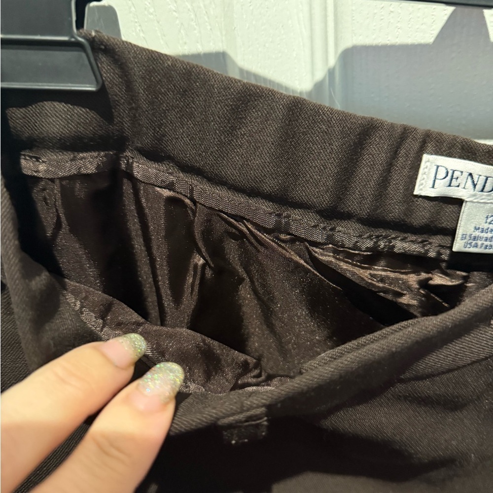 Pendleton Rich Chocolate Wool Brown Pants 12 - Picture 3 of 7